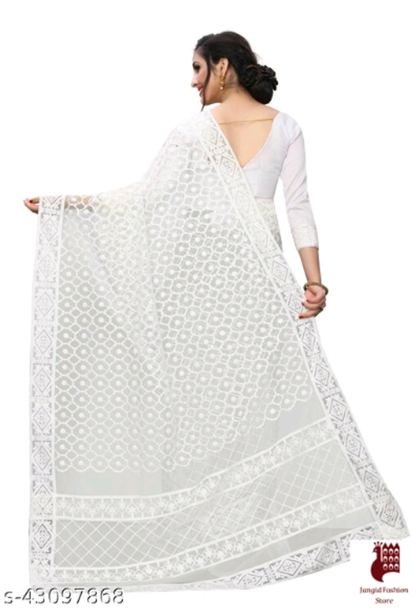WOMAN SILK Sarees Jivika Superior Sarees - Embroidered, 1, white, free size